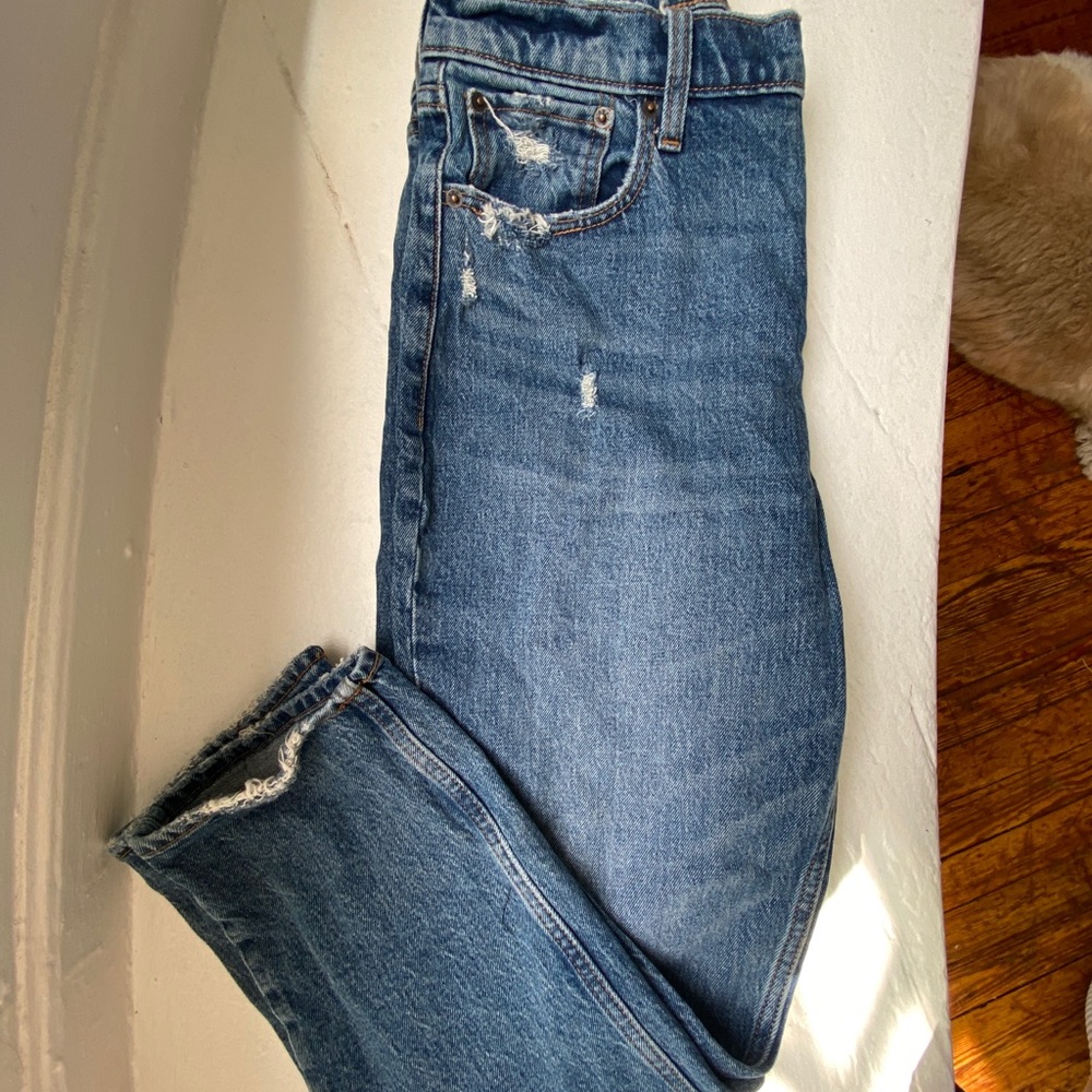 A&F high rise mom jean